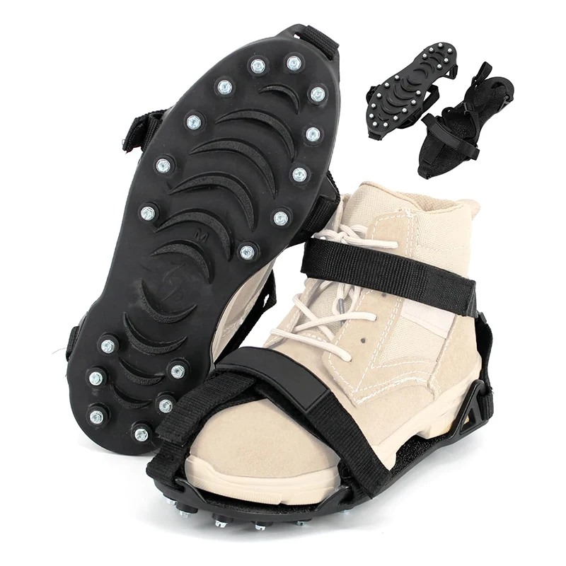 Adjustable Straps 17 Heat-treated Steel Insoles Ice Traction Cleats