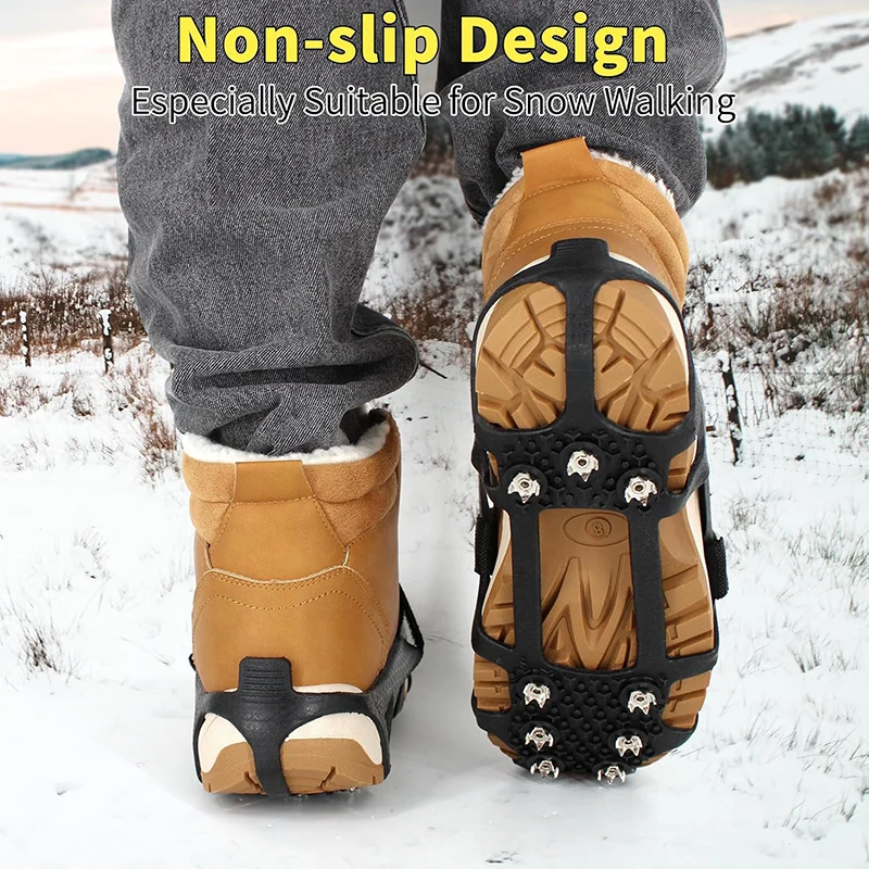 9 Stainless Steel Spikes Non-Slip Traction Cleats